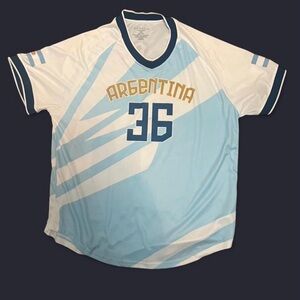 Bioworld Men's Light Blue and White Argentina Jersey